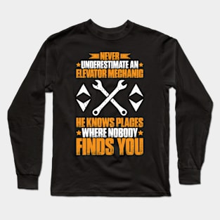 Elevator Mechanic Elevator Installer Long Sleeve T-Shirt